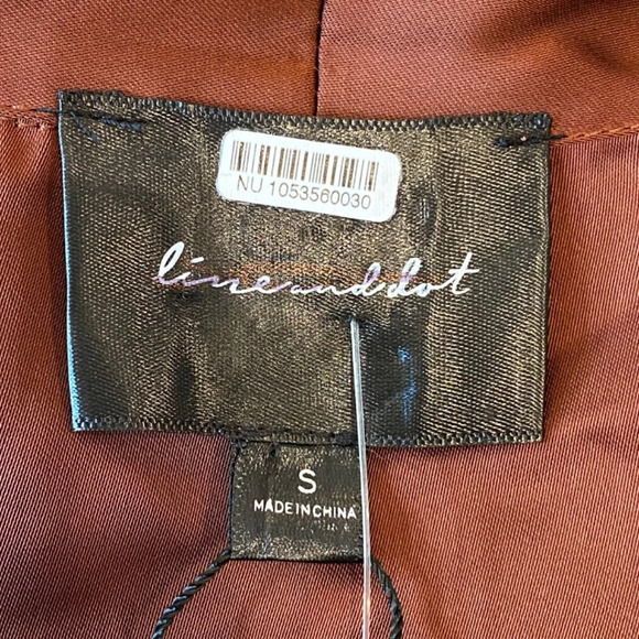 Line and Dot Giselle Jumpsuit Cinnamon Brown silky long sleeve 33603 - Picture 12 of 15